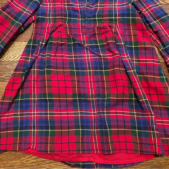 GAP Red Plaid Collared Button Down Dress Size 4 - Picture 2 of 9